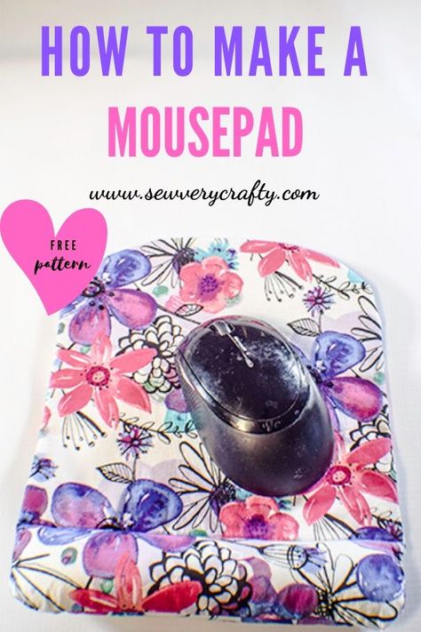 This DIY mouse pad has a wrist rest that you can make to fit your exact needs.  This is a fun and functional beginner sewing project that anyone with basic sewing skills can make. If you use your computer as much as I do this is the perfect project for you so give it a try. Diy Mouse Pad, Diy Mouse, Mouse Wrist Rest, Computer Diy, Puppet Crafts, Simple Sewing, Fun Fabric, Sewing Bags, Beginner Sewing