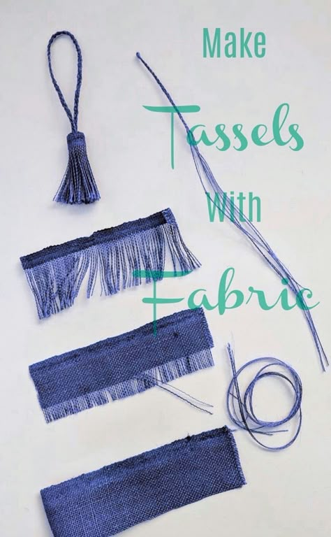 Make Tassels, Artisanats Denim, Tassels Tutorials, Denim Crafts Diy, How To Make Tassels, Blue Jeans Crafts, Fabric Christmas Ornaments Diy, Sew Ins, Christmas Ornaments Diy