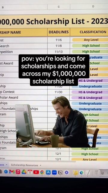 Normandie | Celebrity Tutor + Scholarship Expert💰 on Instagram: "SAVE + SHARE + COMMENT “Scholar”💸🚨 💰 I created a spreadsheet with scholarship opportunities due this month and December. I will be adding to the spreadsheet daily, so if you’re a high school, college or graduate, this list is for YOU😌💰 💬 Comment “SCHOLAR” for a link to the spreadsheet! ⭐️ Follow @xollegepass for more scholar hacks & opportunities #Highschool #college #gradstudents #scholarships #scholarship #financialaid #scholarshiphelp #hbcuscholarships #scholarshipopportunities #newscholarships #debtfree #studentloans #loans #scholarshipessay #collegehacks #xollegepass #classof2024 #normandiealise #debtfreecommunity" Full Ride Scholarships Aesthetic, Full Ride Scholarships, Opinion Essay Topics, Essay Plan, Opinion Essay, School Scholarship, College Student Hacks, Paper Writer, Scholarship Essay