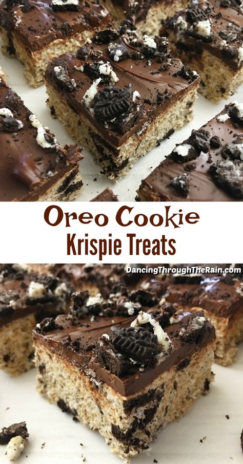 Oreo Rice Crispy Treats, Oreo Krispie Treats, Oreo Rice Krispies, Tv Snacks, Oreo Rice Krispie Treats, Oreo Rice, Rice Treats, High Intelligence, Chocolate Rice Krispie Treats