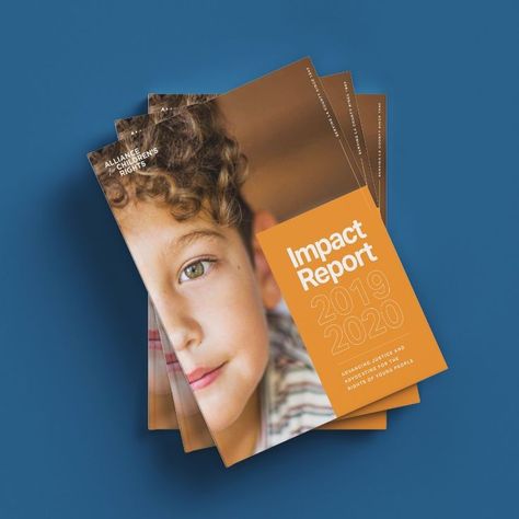 The Alliance for Children's Rights is a nonprofit organization who provides free legal services and advocacy for caregivers, adoptive parents, children, and teens in LA County's foster care system. Using their iconic orange brand color, we create a simple, but friendly brand style for their nonprofit organization's annual impact report. Nonprofit Annual Report Design, Healthcare Inspiration, Nonprofit Annual Report, Charity Poster, Thank You Poster, Impact Report, Report Layout, Annual Report Covers, Cover Report