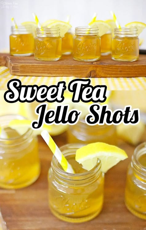 Sweet Tea Jello Shots is the southern belle of shots! This sweet tea shot recipe is a simple and tasty way to enjoy sweet tea this summer. #recipes Best Sweet Tea, Cherry Jello Shots, Shots Alcohol Recipes, Jello Shots Recipe, Jello Pudding Shots, Jello With Fruit, Jello Flavors, Jello Shot, Pudding Shots