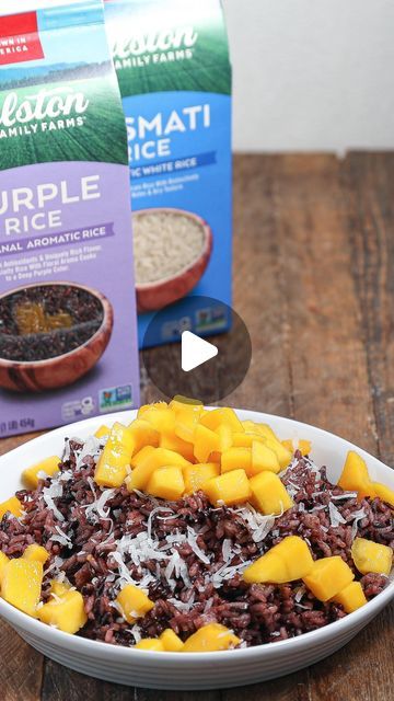 Danielle Cochran | THESALTYCOOKER®️ on Instagram: "Mango Purple Sticky Rice One of the most common questions I get, where do I come up with the recipes? This recipe is inspired by my travels to Thailand. Mango sticky rice is a popular dessert there. The texture & the sweet & savory combo is an incredible combination! This purple style mixup is a mashup of Japanese style purple rice. Purple rice has a more firm texture & basmati has a fluffier texture. The two work so well together. For this dessert I used my favorite rice brand @ralstonfamilyfarms. Ralston Family Farms has a great rice selection. They are a pantry staple at our house.  Ingredients ½ cup Purple Rice Ralston Farms 1 ½ cups Basmati Rice Ralston Farms 14oz can lite coconut milk 3 star anise 2 pinches of salt 4 cups of water ½ Purple Rice Recipes, Rice Brands, Purple Rice, Popular Dessert, Mango Sticky Rice, Earthly Delights, Popular Desserts, Purple Style, Sticky Rice