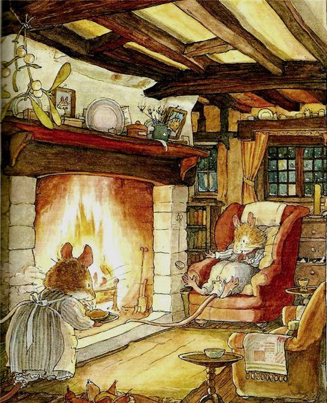 Brambly Hedge by Jill Barklem - Mouse House Interior | Content in a Cottage Maus Illustration, Jill Barklem, Brambly Hedge, 동화 삽화, Storybook Art, Fairytale Art, Art Et Illustration, Art And Illustration, Beatrix Potter