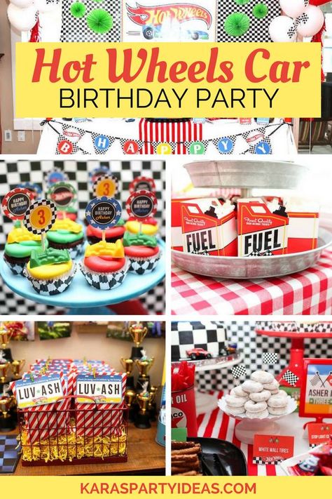 Hot Wheels Themed Birthday Party, Auto Party, Hotwheels Birthday Party, Cars Birthday Party Decorations, Car Birthday Party, Hot Wheels Birthday, Hot Wheels Party, Car Themed Parties, Race Car Birthday Party