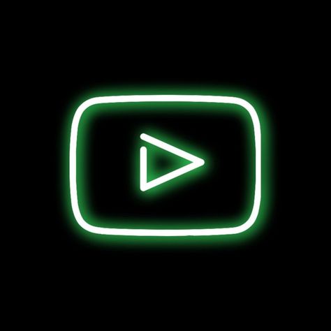 Neon YouTube App Icon #snapchat Youtube Logo Green, Youtube App Icon, First Youtube Video, Youtube Video Ideas, Logo Facebook, Beautiful Logos Design, First Youtube Video Ideas, Neon Logo, Make Your Logo