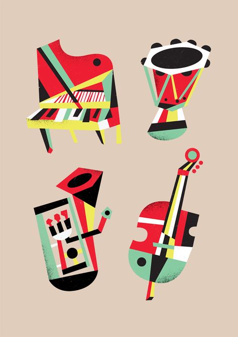 Five Principles to Help Create Your Own Unique Design Style - Tuts+ Design & Illustration Article Brad Woodard, Jazz Pictures, Jim Flora, Jazz Posters, 50s Design, Art Musical, Music Flyer, Jazz Poster, Jazz Art