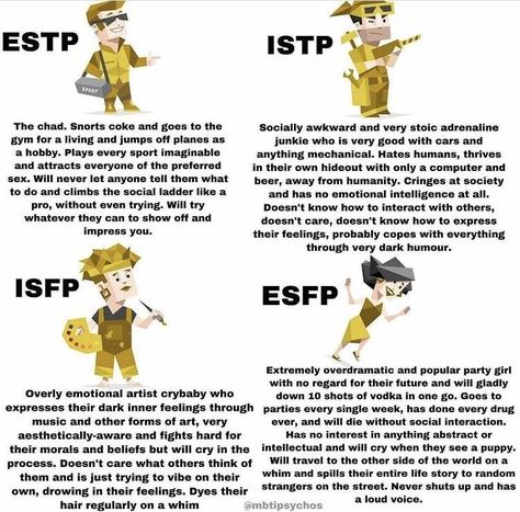 Estp Memes, Isfp Things, Estp Mbti, Istp Mbti, Increase Intelligence, Funny Personality, Personality Chart, Istp Personality, Intp T