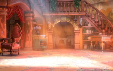 Attic- Rapunzel's Room Rapunzel Background Landscape, Flynn And Rapunzel Wallpaper, Rapunzel Room, Rapunzel Castle, Tangled Tower, Zoom Wallpaper, Tangled Wallpaper, Rapunzel Tower, Doll Backgrounds