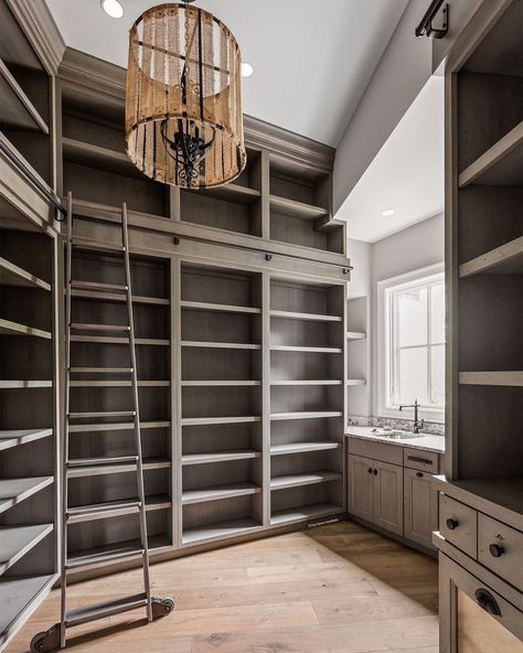 The Home Aesthetic’s Instagram post: “A butler pantry with a sliding ladder, is the very thing we didn’t know we were missing.” Pantry With Ladder, Pantry Ladder, Walking Closets, Sliding Ladder, Butler Pantry, Home Aesthetic, Butler's Pantry, Pantry Design, Best Home Decor Ideas