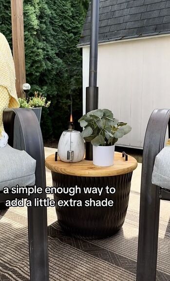 How to Make a DIY Umbrella Stand in a Few Simple Steps | Hometalk Outside Umbrella Stand Diy, Backyard Umbrella Ideas Shades, Diy Concrete Umbrella Base, Umbrella Pot Stand, Diy Umbrella Stand Outdoor Side Tables, How To Make An Umbrella Stand, Outdoor Umbrella Stand Diy Planter Pots, Umbrella Planter Stand, Diy Umbrella Table Stand