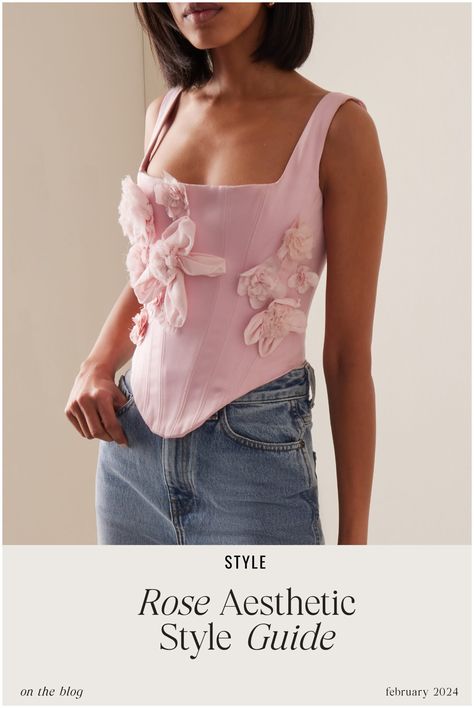 Spring Style Edit: Roses are in, Violets are out - Currently Popular The Rose Aesthetic, Embellished Corset, Pink Corset Top, Rose Aesthetic, Look Formal, Pink Corset, Pretty Blouses, Exploring The World, Looks Chic