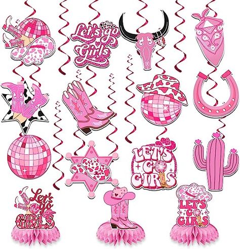 Disco Cowgirl Centerpiece, Disco Cowgirl Birthday Party Decorations, Disco Cowgirl Party Decorations, Disco Rodeo Birthday Party, Lets Go Girls Birthday Party, Preppy Party Decorations, Cowgirl Birthday Party Decorations, Diy 21st Birthday Gifts, Cowgirl Decorations