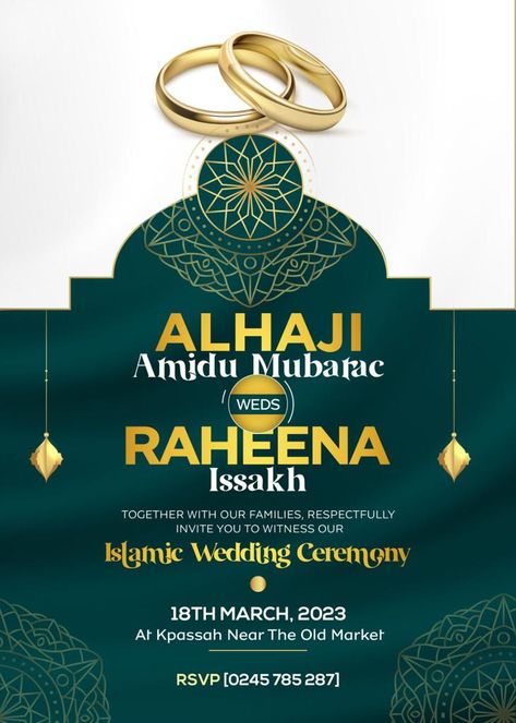 Islamic Wedding Cards Invitations, Wedding Iv Card Design, Muslim Wedding Invitation Card Design, Islamic Invitation Card, Islamic Wedding Invitations, Wedding Flyer, Wedding Graphic Design, Digital Wedding Invitations Design, Wedding Flyers