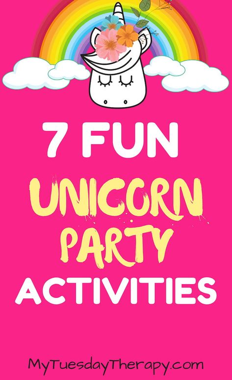 Unicorn Birthday Party Ideas. A sweet party theme for girls. Play awesome unicorn games together. Make unicorn crafts and eat unicorn cupcakes. The kids will have a magical time with this birthday party theme. Works well also as a baby shower theme! Unicorn Birthday Party Activity Ideas, Unicorn Birthday Party Activities, Unicorn Activities For Kids, Unicorn Party Games, Unicorn Birthday Party Ideas Diy, Unicorn Activities, Diy Unicorn Birthday Party, Unicorn Birthday Party Cake, Unicorn Party Ideas