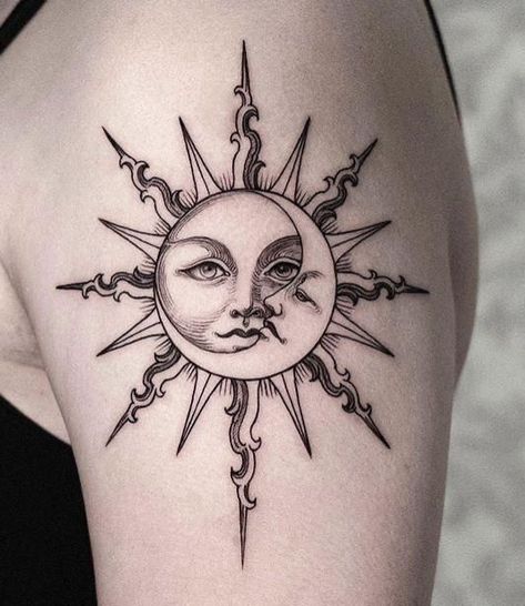 Faith Tattoo Designs, Blue Moon Tattoo, Small Moon Tattoos, Matching Best Friend Tattoos, Female Tattoos, Planet Tattoos, Moon Tattoo Designs, Sun Tattoos, Gaming Tattoo