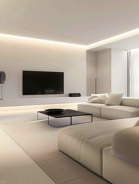 Clean Minimalist Living Room, Minimalist Tv Wall, Low Ceiling Living Room, Minimal Living Room, Latest Living Room Designs, Home Hall Design, Low Coffee Table, Dream Apartment Decor, Living Room Design Inspiration