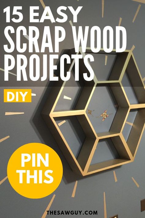 Do you have scrap wood lying around? There are tons of scrap wood projects out there are creative, fun, and useful. See our list of 15 easy scrap wood projects for some inspiration.  #thesawguy  #DIYwoodwoorking #homemakeover #DIYfurniture #DIYdecor #homedecor #scrapwood #howtorecyclewood #woodworking Easy Scrap Wood Projects, Wood Pile, Wood Projects For Beginners, Wood Projects That Sell, Small Woodworking Projects, Easy Wood, Woodworking Plans Diy, Scrap Wood Projects, Diy Holz