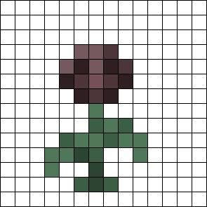 Minecraft Wither Rose Perler Bead Pattern | Bead Sprites | Misc Fuse Bead Patterns Minecraft Rose Pixel Art, Minecraft Pixel Flower, Minecraft Flowers Pattern Grid, Minecraft Wither Rose, Rose Perler Bead Pattern, Minecraft Flower Grid, Perler Bead Flower Patterns, Minecraft Flowers Pattern, Minecraft Rose