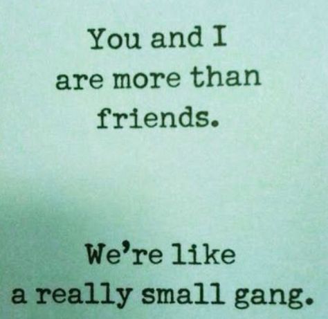 We're like a really small gang! Best Funny Quotes Ever, Funniest Quotes Ever, Best Funny Quotes, Gang Members, Besties Quotes, Friend Quotes, Bff Quotes, Friends Quotes Funny, Real Friends