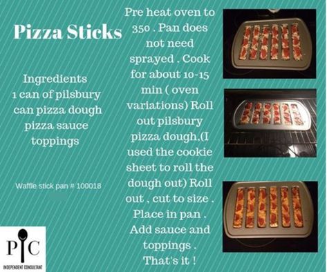 With our waffle stick pan you can make pizza sticks for dinner in no time. Check out this recipe. It's so easy! Contact me to order #Easydinners #Pamperedchef #Pizzasticks #Wafflestickpan #quickdinners #baking Pizza Sticks Recipe, Waffle Sticks Recipe, Pillsbury Pizza Dough, Waffle Stick, Pampered Chef Brownie Pan, Pillsbury Pizza, Waffle Pan, Easy Kid Friendly Dinners, Pizza Sticks