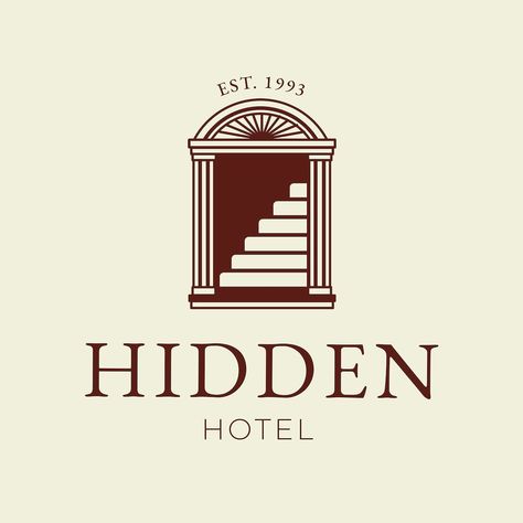 Hotel Logo Luxury, Resort Logo Design, Hotel Logo Design, Unique Logos, Resort Logo, Building Logo, House Logo Design, Hotel Logo, Vintage Hotels