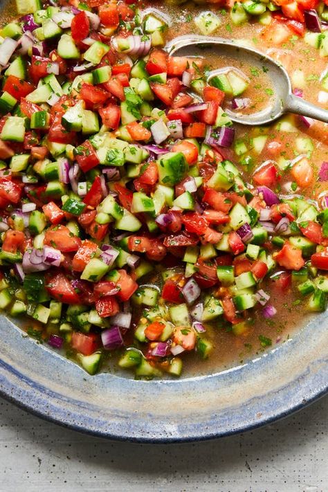 12 Stellar Recipes for Your Next Outdoor Hang - The New York Times Salad E Shirazi, Iranian Salad Recipe, Iranian Salad, Cucumber Tomato And Onion Salad, Jalapeño Honey, Onion Salad Recipe, Persian Salad, Samin Nosrat, Buttery Rice