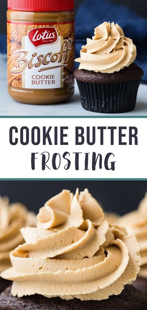 Cookie Butter Buttercream Frosting, Cookie Butter Icing Recipe, Cookie Butter Cream Cheese Frosting, Things To Do With Cookie Butter, Cookie Butter Frosting Recipes, Cookie Butter Ganache, Cookie Butter Cake Filling, Biscoff Frosting Recipe, Biscoff Icing Recipe