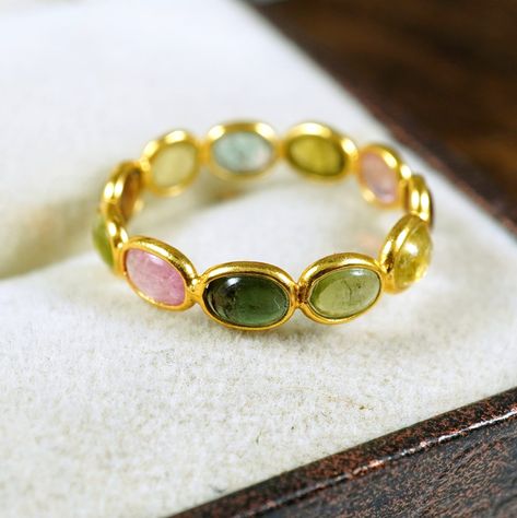 Natural Multi Tourmaline Eternity Band Handmade Ring Multi Gemstone Ring 925 Sterling Silver 18k Gold Flash Ring Gift for Her - Etsy Size 4 Ring, Affordable Gold Rings, Silver And Gold Jewelry Mixing Rings, Chunky Gemstone Rings, Ring Presentation Ideas, Cute Gold Rings, Gem Stones Jewelry, Stackable Rings Gold, Flash Ring