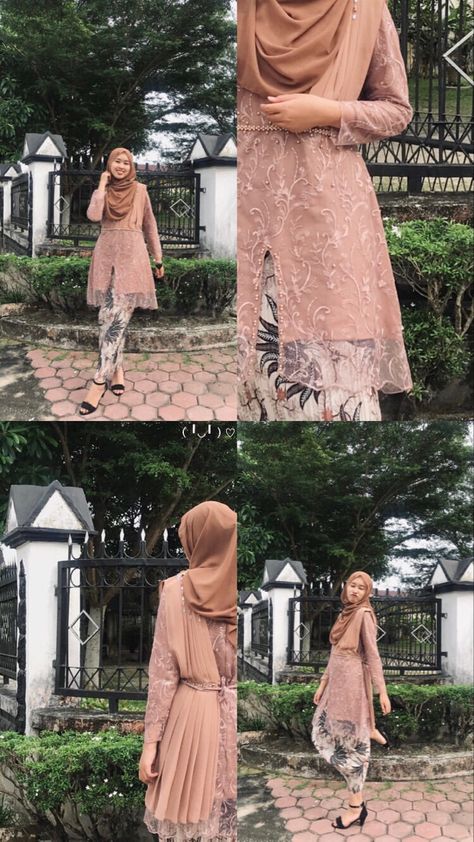 Kebaya Muslim Wisuda, Gold Kebaya, Mix And Match Outfits Hijab, Tutorial Hijab Pashmina, Ootd Poses, Kebaya Dress, Kebaya Muslim, Ootd Women, Modern Hijab