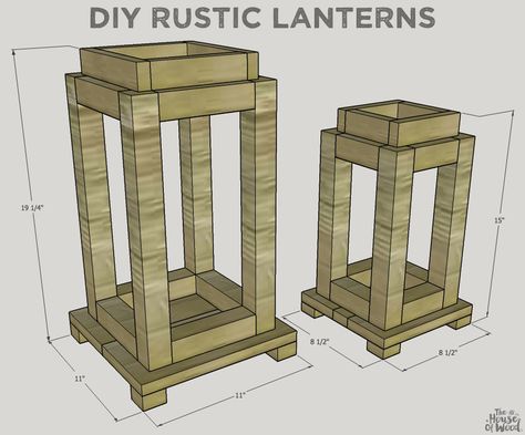 How to build DIY rustic lanterns out of scrap wood. Free building plans by Jen Woodhouse Jen Woodhouse, Wood Lanterns, Intarsia Wood Patterns, Free Building Plans, Rustic Lanterns, Wood Lantern, Wooden Lanterns, Diy Lanterns, Scrap Wood Projects