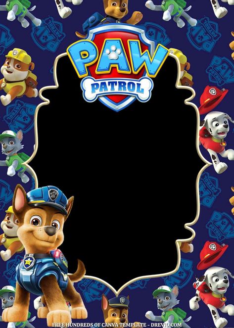 FREE – 20+ PAW Patrol Canva Birthday Invitation Templates | Download Hundreds FREE PRINTABLE Birthday Invitation Templates Paw Patrol Bday Invitations, Paw Patrol Blank Invitations, Paw Patrol Picture Frame, Paw Patrol Birthday Invitations Template, Paw Patrol Invitations Free Template Editable, Paw Patrol Invite, Paw Patrol Birthday Invitations Free, Paw Patrol Template, Paw Patrol Invitations Free Template