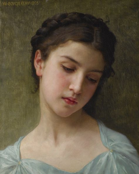 Portrait de Jeune Fille by William Adolphe Bouguereau (ARC) William Bouguereau, Adolphe Bouguereau, William Adolphe, Classical Paintings, Artwork Portrait, Baroque Painting, Abc Art, William Adolphe Bouguereau, European Paintings