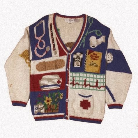 Christmas Sweater Diy, Sweater Diy, Silly Clothes, Fun Sweater, Ugly Holiday Sweater, Grandma Sweater, Nurse Christmas, Vintage Sweater, Cool Sweaters