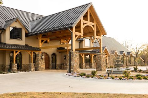 Winery Ideas, Lisa White, Enid Oklahoma, Stone Homes, Wedding Banquet Hall, Outside View, Timber Frame House, Barn Wedding Decorations, Dream Venue