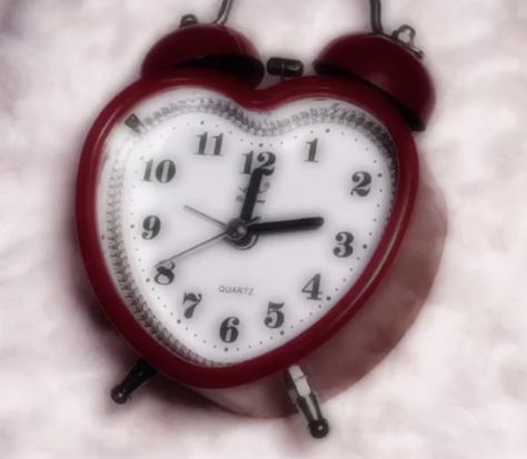 Red And Beige, Red Heart Coquette, Coquette Bedroom Red, Coquette Clock Icon, Red Coquette Wall Prints, Red Clock Aesthetic, Red Clock, Red. Heart Alarm Clock, Cherry Wine