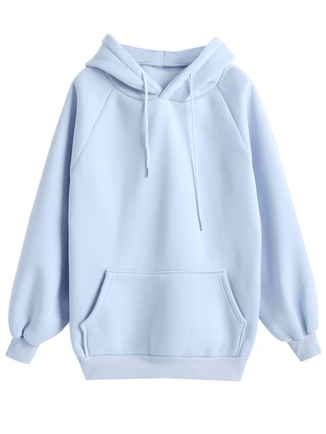 Raglan Sleeve Front Pocket Hoodie - LIGHT BLUE 2XL Light Blue Hoodie, Trendy Hoodies, Stylish Hoodies, Cute Sweatshirts, Cute Comfy Outfits, Hoodie Outfit, Blue Hoodie, Girls Fashion Clothes, Teenage Fashion Outfits