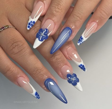 Pink Nails Fall, Nails Shape Coffin, Gel Nails Shape, Shirt Nails, Blue Stiletto Nails, Nails Shape, Blue Coffin Nails, 2024 Nails, Trending Nails