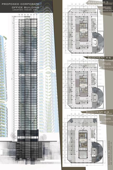 Corporate Office Building, High Rise Residential, Parking Plan, Office Building Plans, Building Design Plan, Parking Building, Office Floor Plan, Figure Me Out, Basement Floor Plans