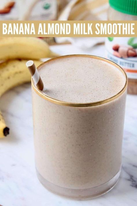 Banana Almond Smoothie, Almond Milk Drinks, Healthy Milkshake Recipes, Milk Smoothie Recipes, Almond Milk Smoothie, Almond Milk Smoothie Recipes, Coffee Breakfast Smoothie, Protein Breakfast Smoothie, Best Protein Shakes