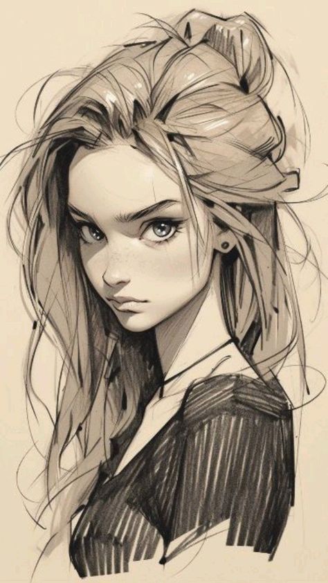 Nature Paintings, Girl Drawing, Portrait Drawing, Figure Drawing, Portrait Art, Character Drawing, Character Illustration, Cool Drawings, 3d Art