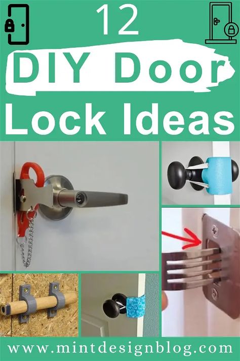 Hook And Eye Door Lock, Rv Door Lock Ideas, Bedroom Door Lock Ideas, How To Make A Lock For Your Door, Lock Door Ideas, Diy Cabinet Locks, How To Lock Your Door Without A Lock, How To Lock A Door Without A Lock Diy, Cabinet Lock Ideas