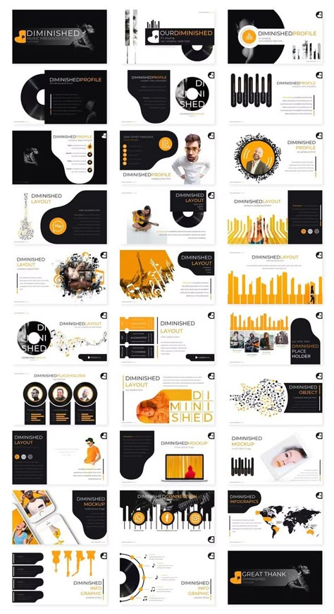 Music Powerpoint, Typography Logo Fonts, Presentation Google Slides, Canva Presentation, Presentation Slides Design, Powerpoint Tutorial, 포트폴리오 레이아웃, Brochure Design Layout, Presentation Design Layout