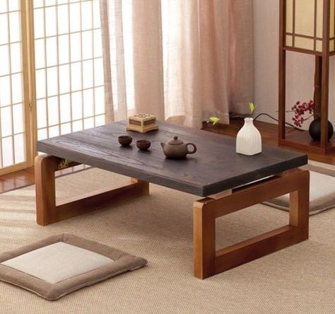 How To Build A Tatami Table? A Complete Guide Japanese Coffee Table, Rectangle Living Room, Tea Table Design, Window Table, Japanese Table, Mirrored Coffee Tables, Low Coffee Table, Floor Table, Asian Decor