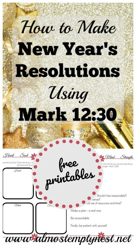 New Year’s Eve Sunday School Lesson, Church New Years Eve Party Ideas, Mark 12:30, Christian New Years Eve Party Ideas, New Year Devotions, Youth Group Lessons, Chapel Ideas, Mark 12 30, New Years Resolution List