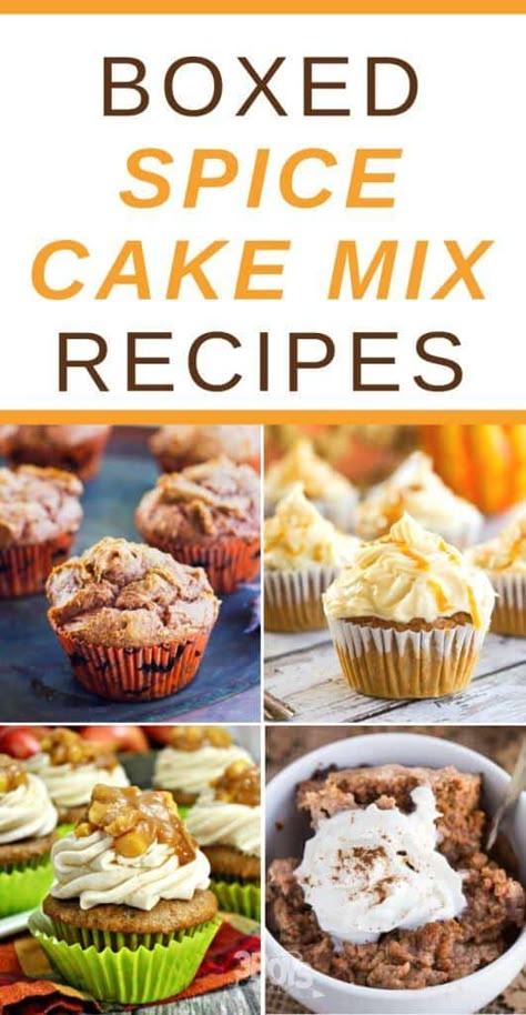 Box Spice Cake Recipes Ideas, Pumpkin Spice Cake Mix Dessert, Pumpkin Apple Spice Cake, Things To Make With Spice Cake, Spice Cake Mix Desserts Easy, Spice Cake Pops Recipe, Spice Box Cake Mix Hacks, What To Make With Box Spice Cake, Fall Box Cake Recipes