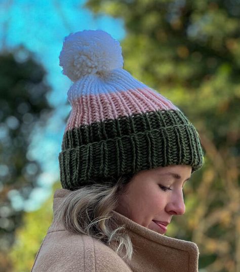 How To Make The Cozy Color Block Beanie Online | JOANN Color Block Beanie, Hats Pattern, Easter Spring Wreath, Easter Fabric, Viking Sewing, Hat Knitting, Spring Easter Decor, Hat Knitting Patterns, Joanns Fabric And Crafts