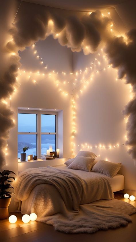 Cloud Bedroom, Cool Kids Bedrooms, Bedroom Ideas Aesthetic, Bedroom Trends, Home Aesthetic, Cute Bedroom Decor, Style Deco, Cozy Room Decor, Dreamy Room