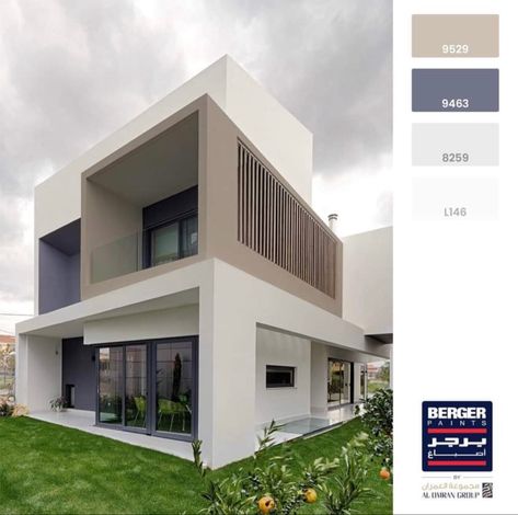 Front Wall Color Ideas, White Colour Combination For House Exterior, Colour Combinations For Exterior House, Colour Combination For Elevation, Exterior Colours For Indian Home, Colour Combination Exterior House, Bungalow Exterior Paint Colour Schemes, Bunglow Colour Ideas, Front Elevation Painting Ideas