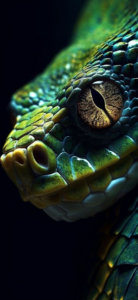 Snake Close Up Photography, Wallpaper Backgrounds Snake, Snake Close Up, Snake Digital Art, Viper Wallpaper, Snake Photography, Green Reptile, Reptile Eye, Snake Green